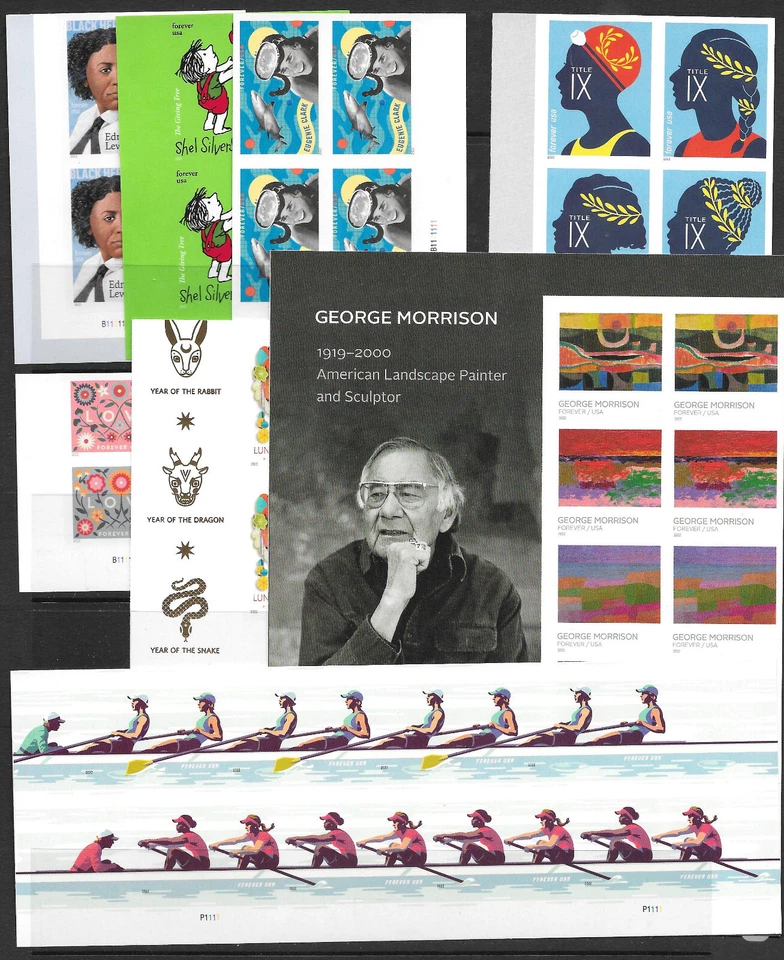 First 9 IMPERFORATE (NO DIE-CUT) 2022 Issues as PLATE BLOCKS, MNH-5661c---5698k - Image 1 of 2