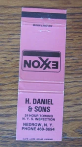 CUBIERTA DE LIBRO DE CERILLAS DE GASOLINERA H. DANIEL EXXON: NEDROW, NEW YORK MATCHCOVER -B8 - Imagen 1 de 1