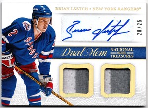 2013-14 National Treasures Dual Auto Memorabilia Prime BRIAN LEETCH DM-BL #20/25