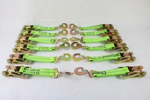 2” Ratchet with HiViz Diamond Weave Webbing and Twisted Snap Hook (12 Pack) - Picture 1 of 2