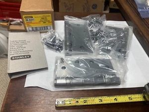 Box of 3, Stanley 06-8441, Door Hinges, 4.5" x 4.5", Steel, FBB179 - Picture 1 of 4