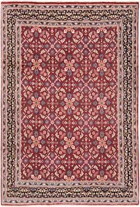 Moud Hand-Knotted 302x203 cm-Fine, Oriental, Carpet, Rug, Red - Picture 1 of 12