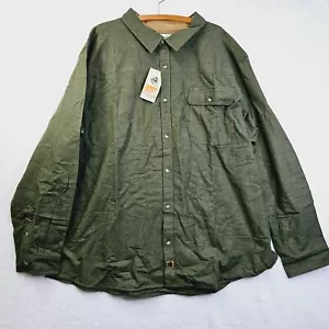Legendary Whitetail Mens 4XL Flannel Shirt Army Green Heavy Buck Camp 6464 NWT - Picture 1 of 11