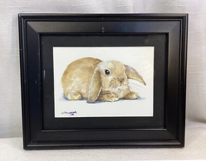 Original Aquarell Tier Hase Gemälde 7"х10" Hase Wandbild - Bild 1 von 4