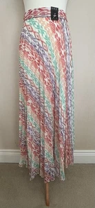Maxi Falda Atmosphere Primark Multicolor Ikat Plisada Flotante Talla 8 L40" Nueva con Etiquetas - Imagen 1 de 8