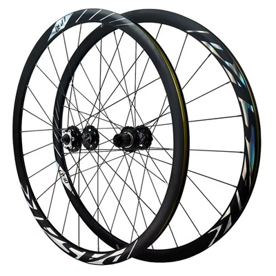 Road Bike Wheels 700C Bicycle Wheelset 30mm Depth 6 Pawl Disc Brake 24 Holes - Image 1 of 4