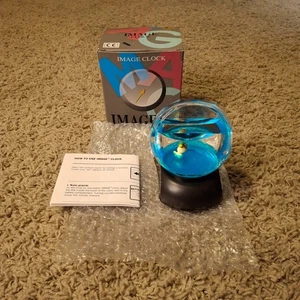 RARE Vintage Liquid Star Image Clock Duck Turtle Blue Water Hard To Find - Picture 1 of 13