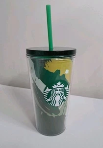 2021 16 oz Starbucks Acrylic Camouflage Camo Cold Cup With Green Straw and Lid - Picture 1 of 6