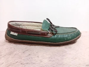LL Bean Slippers Double Sole Leather Lined Moccasin Slip On Womens Size 8M - Picture 1 of 11