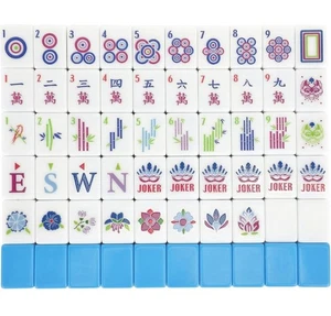 American Mahjong Tile Set,166 Tiles White Blue Melamine Tiles,Mahjong Game... - Picture 1 of 7