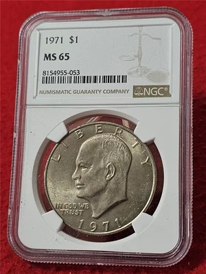 1971 Uncirculated Eisenhower Dollar. NGC MS 65                       #MF-T6244 - Image 1 of 2