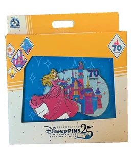Disney Disneyland 70th Anniversary Dornröschen Aurora Glitzer Jumbo LE Pin - Bild 1 von 1