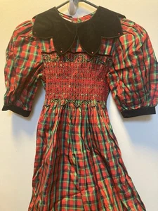 Heirlooms By Polly Flinders Navidad Rojo Cuadros Terciopelo Negro Talla 10 ¡Calado!! - Imagen 1 de 15