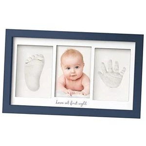 Baby Hand and Footprint Kit - Clay Duo Frame, 13" x 7.9" Midnight Blue - Picture 1 of 7