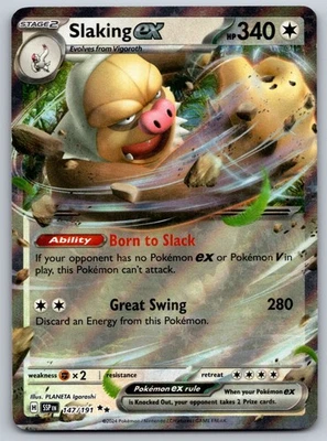 Slaking ex 147/191 SV08: Surging Sparks NM Pokemon Card TCG - Image 1 of 2
