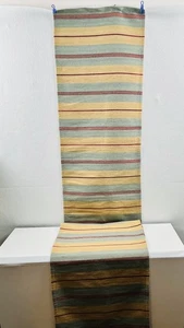 Pottery Barn Table Runner 18" x 108" Stripes Blue Cream Red - Picture 1 of 8