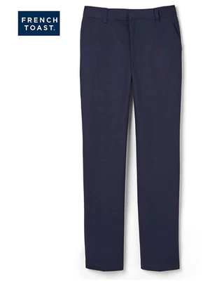 Pantalón de sarga de ajuste relajado SK9280 para niños de French Toast (talla 18, azul marino) Foto 1 de 2