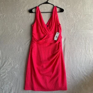 NUEVO Vestido Formal American Living Para Mujer Sin Mangas Rojo Cuello en V Talla 12 - Imagen 1 de 7