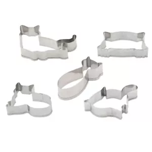 5PCS Stainless Steel Cookie Cutter Molds Cat Shaped Design DIY Chocolate Moulds - Picture 1 of 12