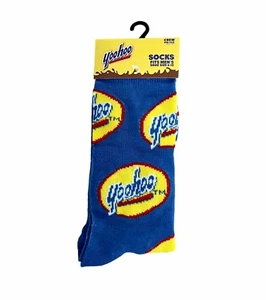 Mens Yoohoo Logo Crew Socks Size Large Fits Shoe Sizes 6-12 Novelty Graphic NEW - Picture 1 of 3