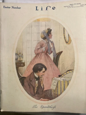 April 1, 1920 Life Magazine the Spendthrift cover art by Victor C. Anderson - Image 1 of 4
