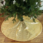 Glitter Sequins Christmas Tree Skirt Decor Base Floor Home Mat Xmas Ornament Au