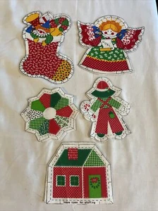 Lit Vintage Fabric Panel Christmas Ornaments  - Picture 1 of 4
