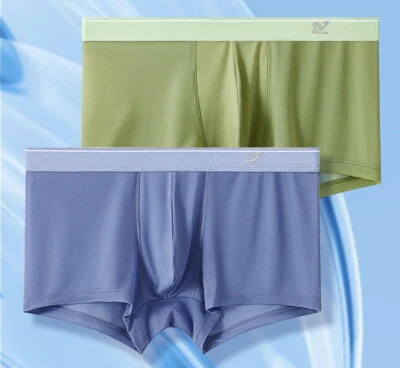 Men's Thin Breathable Ice Silk Boxer Briefs Quick-drying Summer Shorts Underwear - Image 1 of 4