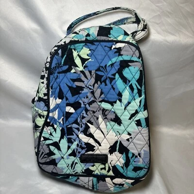 Vera Bradley Lancheira Feminina Sacola Azul Flores Trabalho Escola Bolsa Garrafa - Imagem 1 de 4