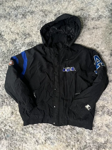 Vintage Orlando Magic Starter Puffer Jacket Size MediumBlack Nba Basketball SHAQ Cover