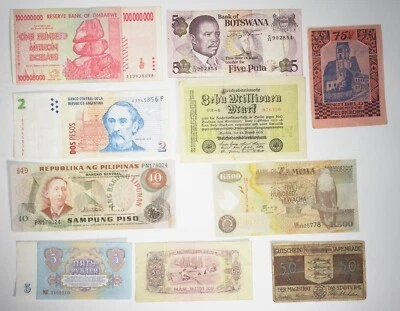 MIXED LOT 10 DIFFERENT WORLD PAPER MONEY BANKNOTES CURRENCY FOREIGN - #3 - Image 1 of 2