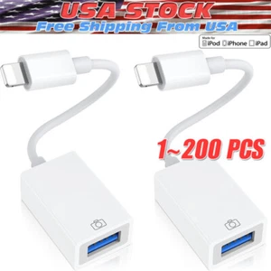 To Camera USB Female OTG Connector Adapter Cable For Apple iPhone iPad iPod lot - Picture 1 of 16