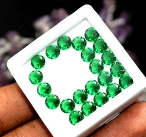 Natural Green Emerald Loose Gemstone 100 Ct Round Cut 5x5 - Picture 1 of 3