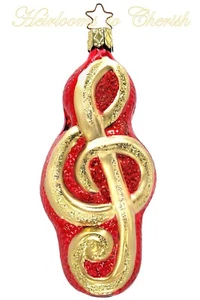 Inge Glas OWC 3832 Treble Staff German Christmas Ornament NEW w/FREE Gift Box - Picture 1 of 2