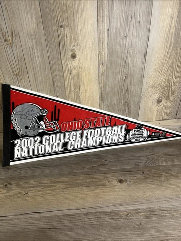 Ohio State 2002 National Champ Tostitos Fiesta Bowl Pennant Craig Krenzel Signed Cover
