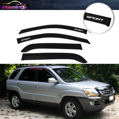 Se adapta a 05-10 Kia Sportage Visera de ventana Pantalla Protector de ventilación de humo con blanco SPORT Foto 1 de 4