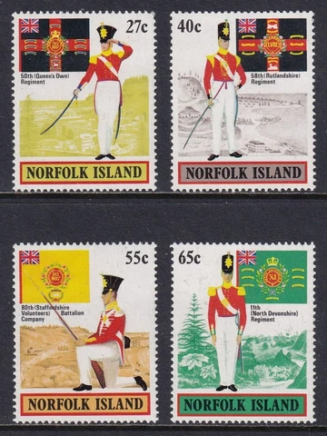 NORFOLK ISLAND 1982 Military Uniforms set of 4 SG 296-299 MNH/** Cover