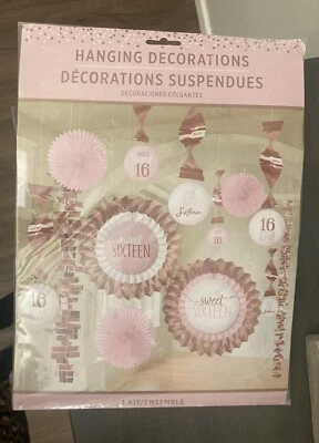 SWEET 16 Blush DELUXE DECORATING KIT (13pc)~ Birthday Party Pink Rose Gold - Image 1 of 3