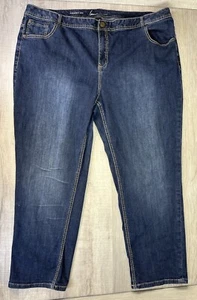 Lane Bryant Straight Leg Jeans Dark Blue Denim Pants Women 28 (Actual 46X29) - Picture 1 of 18