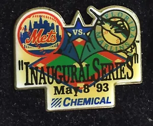 1993 Inaugural New York Mets Miami Florida Marlins Baseball Banking Lapel Pin - Picture 1 of 1