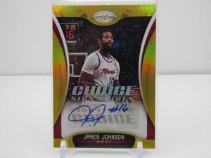 JAMES JOHNSON 2018-19 CERTIFIED CHOICE SIGNATURES GOLD AUTOGRAPH! #03/10! SSP!