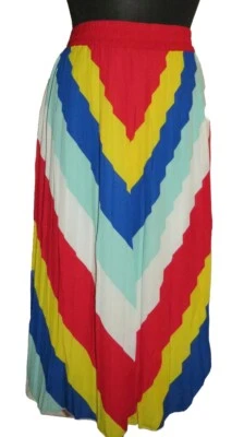 Ashley Stewart Plus Size 26-28 Multi Striped Chiffon Midi Skirt - Image 1 of 4
