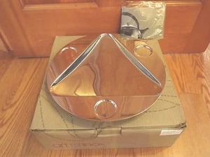 ARTTDINOX ~ Triangle Circle Stainless Steel Chip and Dip Tray ~ NEW - Picture 1 of 3