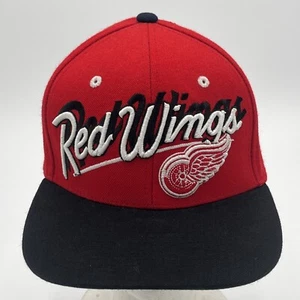 Detroit Red Wings Hat Cap Black Red Mens Snap Back Adjustable NHL Hockey - Picture 1 of 14
