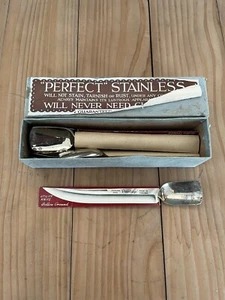 Vintage Dessert Spoons Set ( Half Dozen ) Perfect Stainless Made In England - Picture 1 of 6