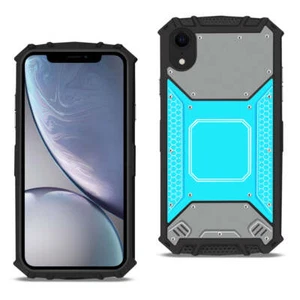 Reiko Apple iPhone XR Metallic Front Cover Case in Blue & Gray | MaxStrata - Picture 1 of 3
