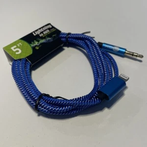 Phone to 3.5 mm Aux Audio Jack Cable For Apple Devices 5Ft Length - Picture 1 of 4