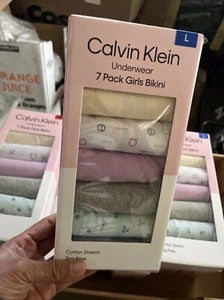 Calvin Klein Girls’ Bikini Underwear 7-Pack, Multicolor large - Picture 1 of 3