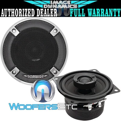 IMAGE DYNAMICS ID4 CAR 4" AUDIO 2-WAY SILK DOME TWEETERS COAXIAL SPEAKERS NEW - Image 1 of 4