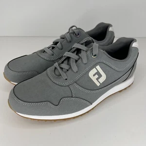 Zapatos de golf FootJoy FJ deportivos retro sin clavos 92385R para mujer talla 8 M gris blanco - Imagen 1 de 9